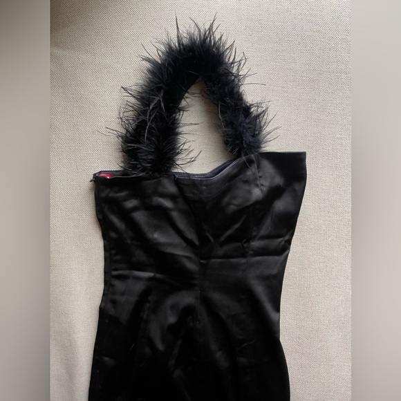 STAUD Romy Feather Strap PencilSlim Midi Dress In Black Size 2 - Picture 10 of 16